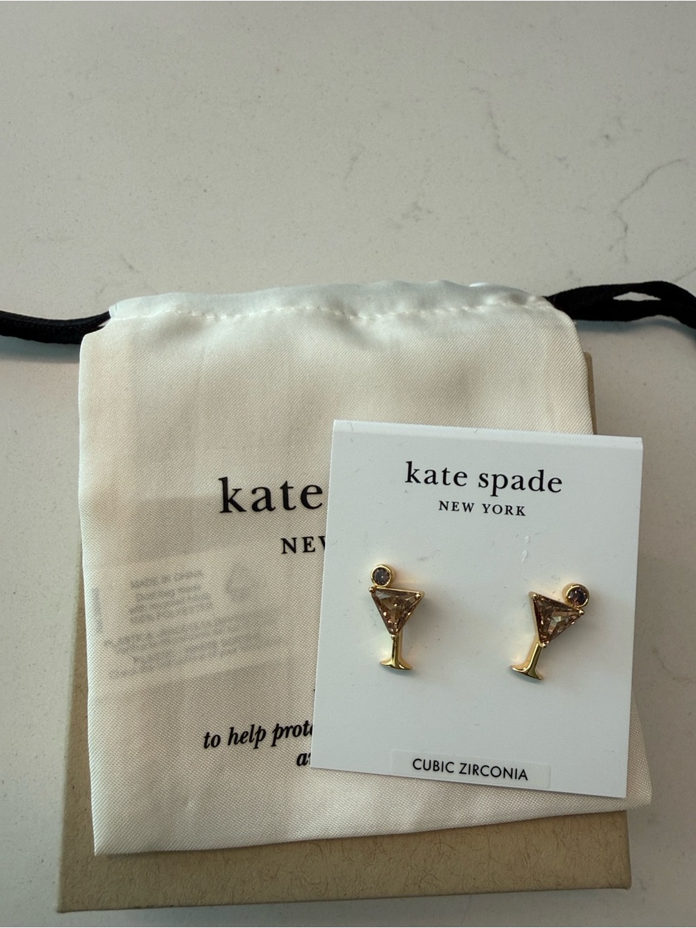 Kate Spade Shaken and Brewed Martini Stud Earrings